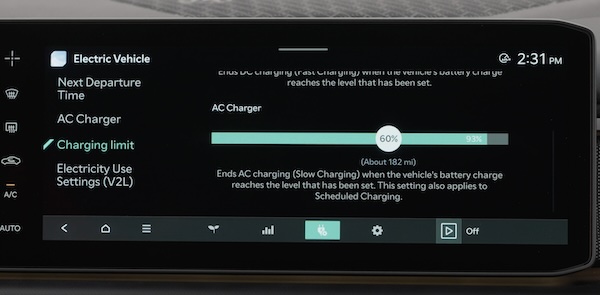 EV Charging Settings